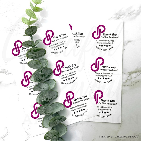 Poshmark -Thank You Round Sticker- 2" (inches) (48ct.) [GD38-48] - Picture 4 of 6